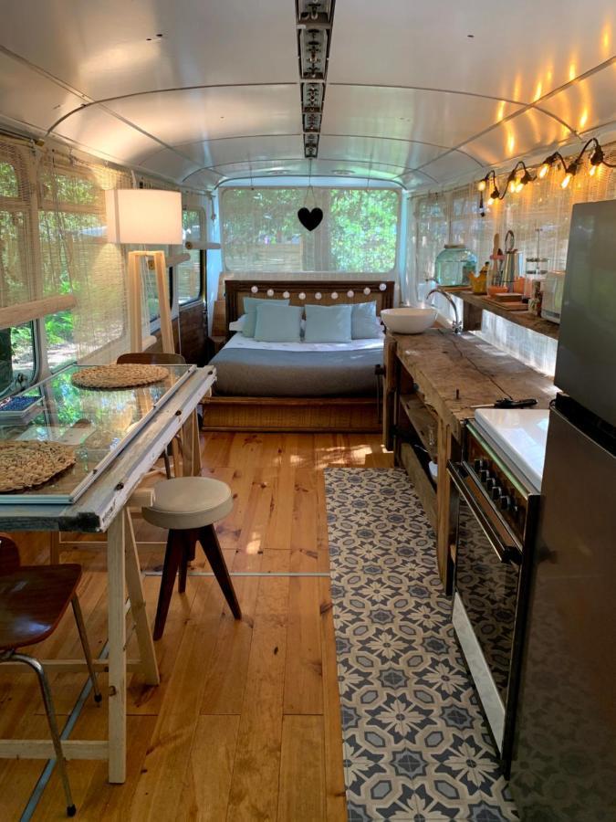 Magic Roof Top Bus With Big Bath In The Tree Forest! Mimizan-Plage Exterior foto